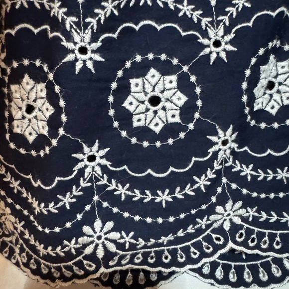 crown & ivy Navy Embroidered Peasant Blouse - Picture 6 of 8